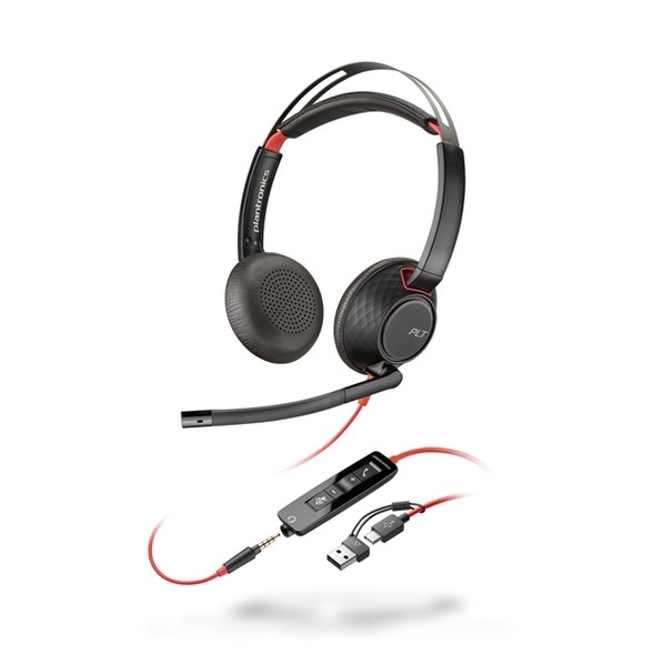 ヒューレット・パッカード Poly Blackwire 5220 USB-C+USB-A 変換アダプタ付 両耳 有線モデル 8X231AA 1点|DIY FACTORY ONLINE SHOP