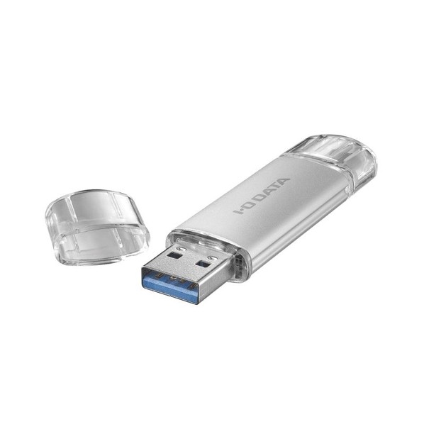 USB-A\u0026USB-C積み上げるUSB記憶装置（USB3.2 Gen1） 128GB しろがね色 U3C-STD128G/S 1点