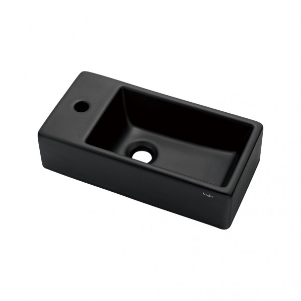 壁掛手洗器(水栓取付穴:左) マットブラック 264-001LW-MD 1個｜DIY FACTORY ONLINE SHOP