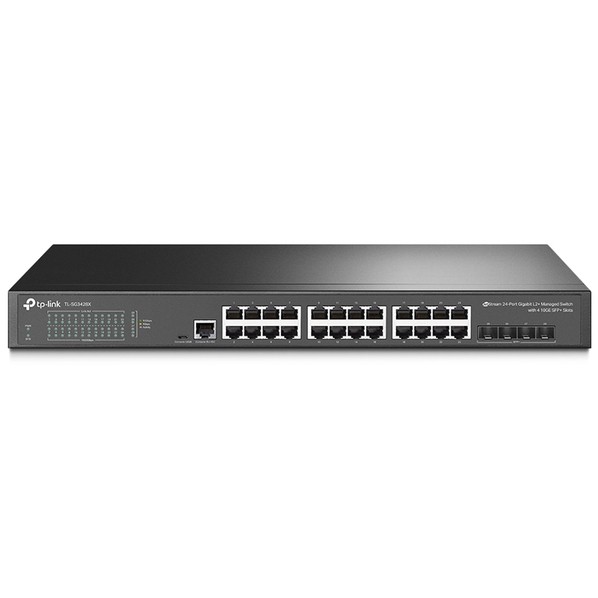 JetStream 24界面 ギガビット L2+ マネージスイッチ/4拡張スロット 10GE SFP+ 44×440×180粍 TL-SG3428X(UN) 1点
