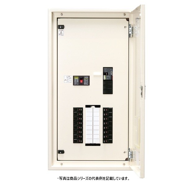 日東工業 標準電灯分電盤 一次送りスイッチ(MCB1個)付 サーキット ヨコ500&times;タテ1,400&times;フカサ160mm ライトベージュ塗装(5Y7/1) PNL25-36-11J 1点｜DIY FACTORY ONLINE SHOP