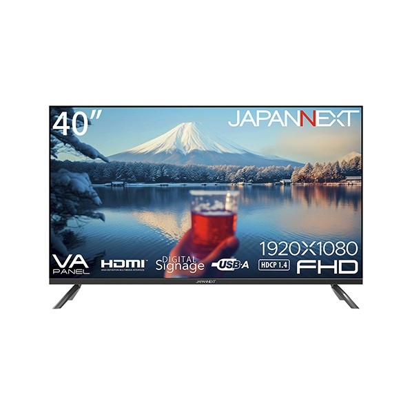 液晶見せびらかす 40型/1920×1080/HDMI×2、USB×2/金棒引き有/2年引き請ける 黒いこと JN-V40TFHD-U 1点