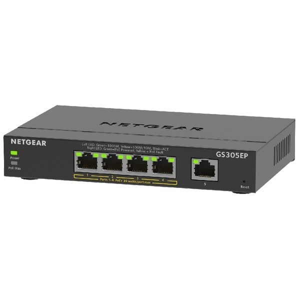 Netgear SOHO/家庭向けPoE+対応 (63W) ギガビット5ポートアンマネージプラススイッチ H27xW158xD101mm GS305EP-100JPS 1点|DIY FACTORY ONLINE SHOP