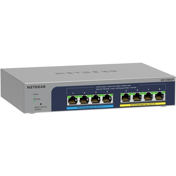 Netgear Ultra60 PoE++対応(230W)1G/2.5Gマルチギガ8ポートアンマネージプラススイッチ H40xW210xD140mm MS108EUP-100JPS 1点|DIY FACTORY ONLINE SHOP