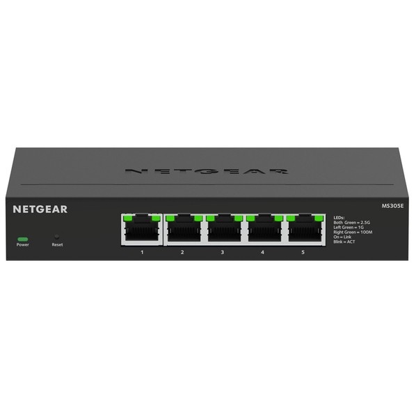 Netgear MS305E マルチギガ(2.5G)5ポート アンマネージ・プラススイッチ H27xW158xD101mm 黒 MS305E-100JPS 1点|DIY FACTORY ONLINE SHOP