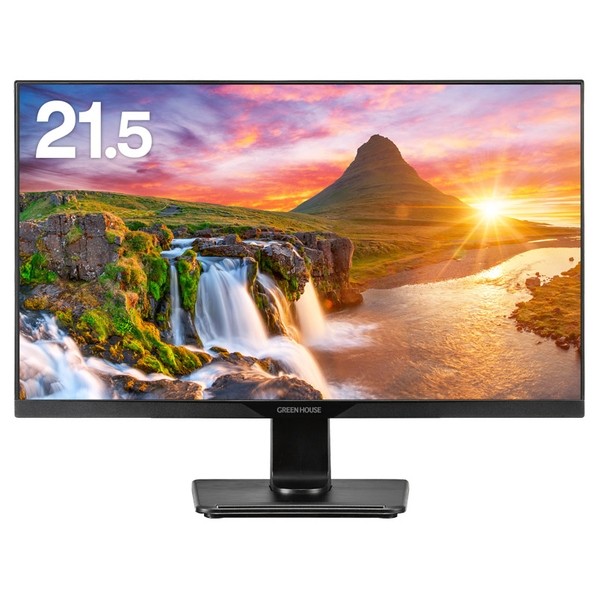 グリーンハウス 21.5型ワイド液晶 VGA/HDCP対応 DisplayPort HDMI搭載 W約492&times;D約197&times;H約372mm ブラック GH-LCW22L-BK 1台｜DIY FACTORY ONLINE SHOP