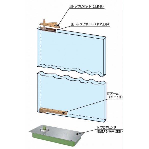 大鳥機工 フロアヒンジ 中心吊自由開き ST-81 1個｜DIY FACTORY ONLINE SHOP