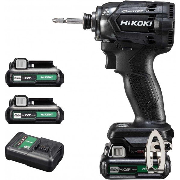 HiKOKI(ハイコーキ) 10.8V 充電式 インパクトドライバー セット品(電池・充電器付) ストロングブラック WH12DCA (2LSB) 1台|DIY FACTORY ONLINE SHOP