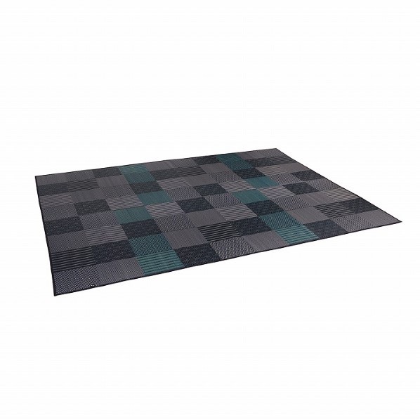アズワン 純国産 い草花ござカーペット 『京刺子』 江戸間2畳(約174×174cm) 1080040040202 174×174cm ブルー 64-8013-18 1点
