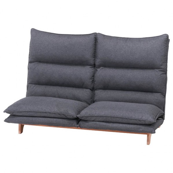 フジボウエキ ダブルクッション座椅子 フィット2 2P DGY 約幅1400×奥行800×高さ940mm ダークグレー 19207 1台