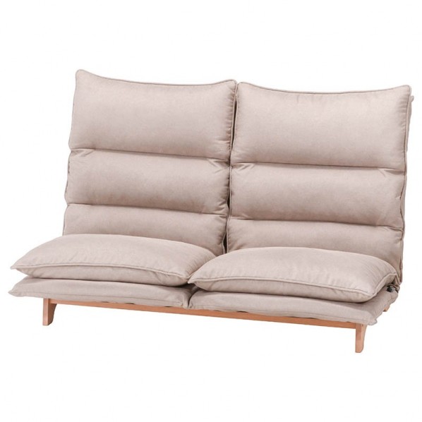 フジボウエキ ダブルクッション座椅子 フィット2 2P BE 約幅1400×奥行800×高さ940mm ベージュ 19208 1台
