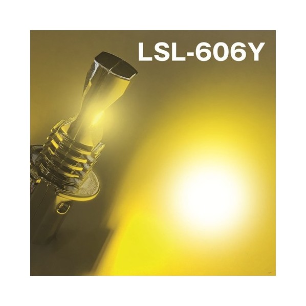 LSL-606Y JB激光LED H3バルブ 12/24V共用 (ハロゲンバルブタイブ) 淡黄色 6141610 2個