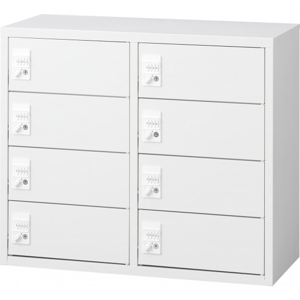 ノーブランド パーソナルロッカー・8扉 (H750mm) ホワイト ALZ-PL32-8 1台|DIY FACTORY ONLINE SHOP