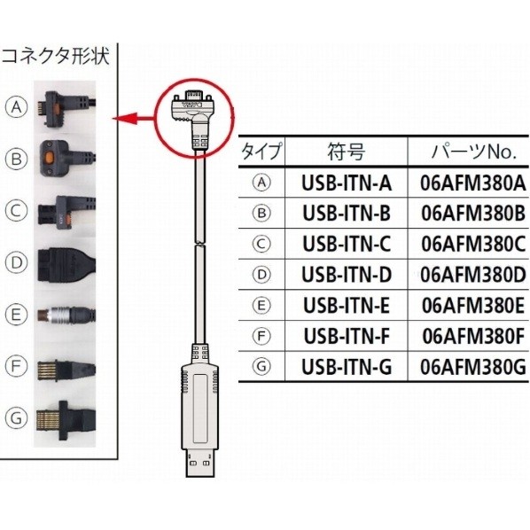 ミツトヨ インプットツール/平形ストレート防水タイプ/USB-ITN-G 06AFM380G 1本｜DIY FACTORY ONLINE SHOP
