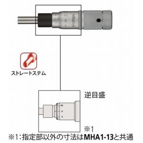 ミツトヨ マイクロメータヘッド MHA5－13 1個