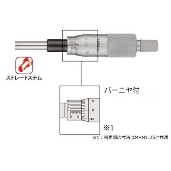 ミツトヨ マイクロメータヘッド MHN1－25V 1個