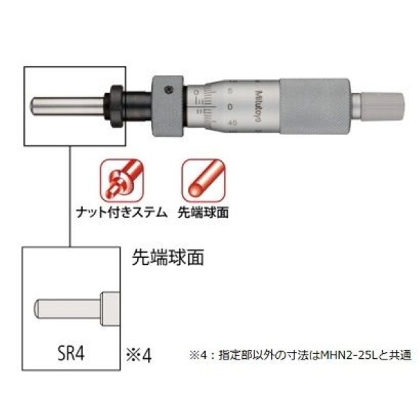ミツトヨ マイクロメータヘッド MHN4－25L 1個