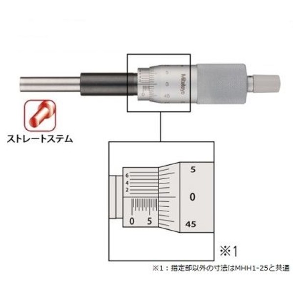 ミツトヨ マイクロメータヘッド MHH1－25V 1個