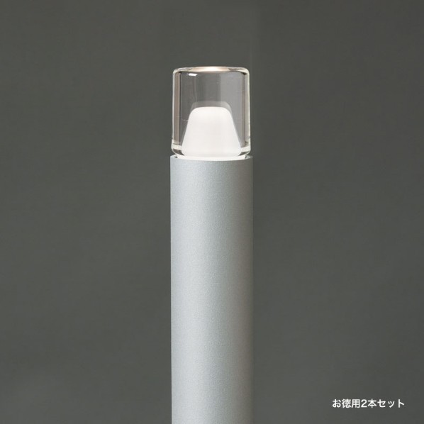 オンリー壱野球クラブ プリモ ポールライトスリムルミナス お徳用2本 H700･1W しろがね色 MY1-3017 1仕かける ライト・照明器具-フロアスタンド・ランプ