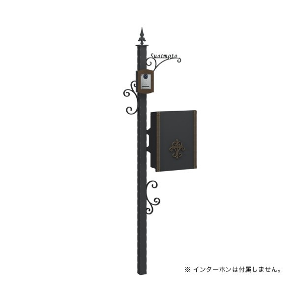 オンリー一野球クラブ クラシカルエントランスポール TypeB 右勝手もと 黒いことつや消し NA1-6CEBRBMO 1本