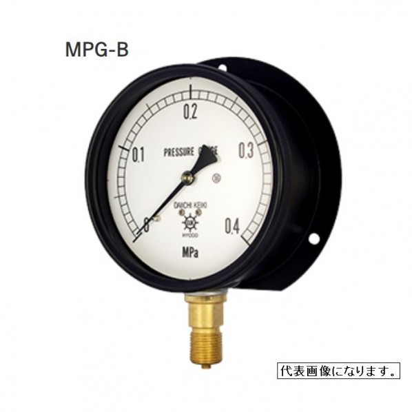 MPG金属密閉型圧力計 SUS製 MPG-BMUG3/8 100X2.5/-0.1MPA 1個