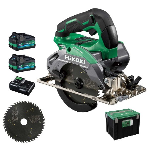 HiKOKI(ハイコーキ) 36V 申し受ける式 リフォーム用 丸のこ 仕掛ける品(蓄電池2個･申し受ける器付) 【チップソー+1付人並み外れた仕掛ける】【2509HKP】 125粍 C3605DB(SK)(2XPCSZ) 1台