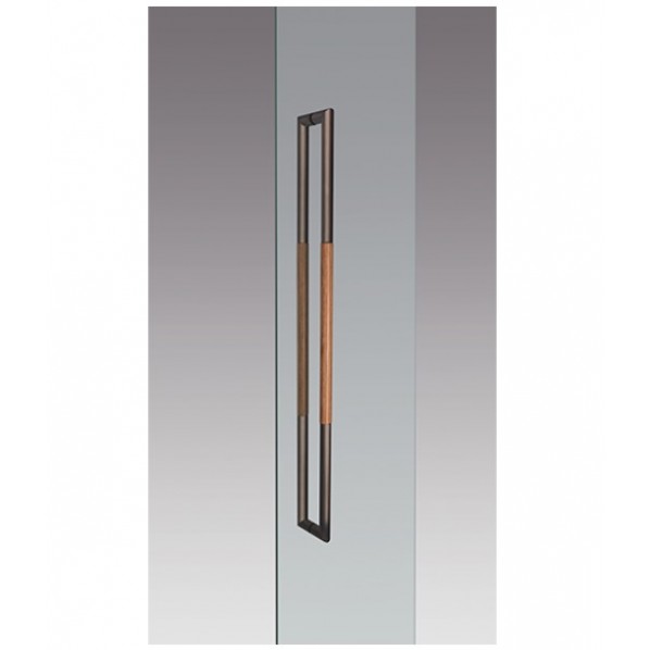 ドアプルハンドル サテンライトブロンズ＋ J-wood ブラウン DA-141-3UJ3-1200 1個｜DIY FACTORY ONLINE SHOP