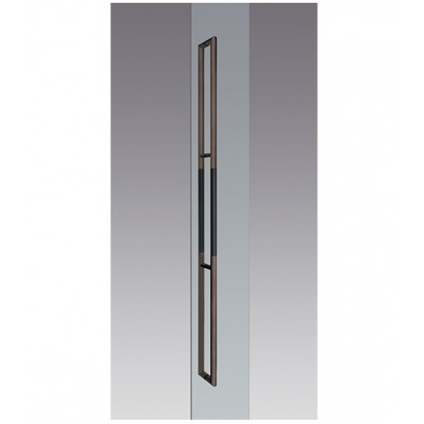 ドアプルハンドル サテンライトブロンズ＋ブラックレザー DA-142-3U7-2000 1個
