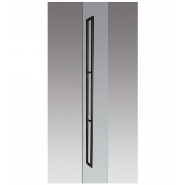 ドアプルハンドル ブラストダークブロンズ+ダークブラウンレザー DA-142-4Q8-2000 1個|DIY FACTORY ONLINE SHOP