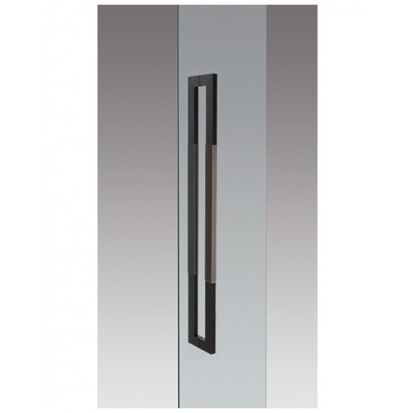 ドアプルハンドル ブラストブラック＋ダークブラウンレザー DA-151-K8-1200 1個