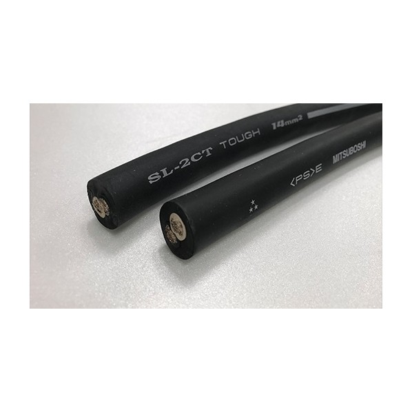 (株)三ッ星 ゴムキャブタイヤケーブル 2PNCT 3芯X0.75SQ 黒 2PNCT 10m