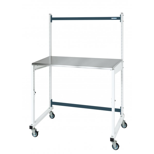サカエカスタマイズ作業台ワーテック(WTC/均等耐荷重130kg/ステンレス天板/移動式)WTC-1275SU4TBWD