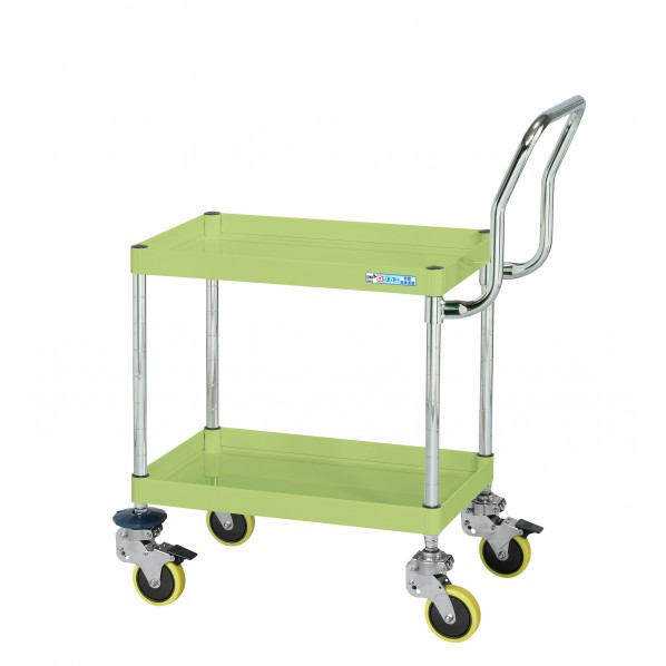 サカエCSパールワゴン(中量タイプ/帯電防止ウレタン車/H645/2段/振動吸収キャスター付)CSP-6062HTSDBP|DIY FACTORY ONLINE SHOP
