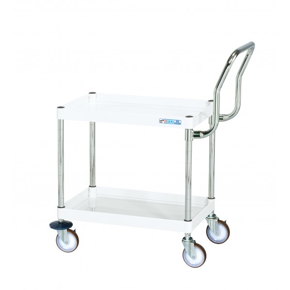 サカエCSパールワゴン(中量タイプ/ナイロンウレタン車/H600/2段/キャスターバンパー付）CSP-7562HTNUBPW｜DIY FACTORY ONLINE SHOP
