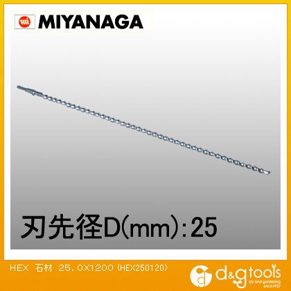 ミヤナガ 六角軸ロングビット法面工事用HEX(全長1200mm) 25.0mm HEX250120 1|DIY FACTORY ONLINE SHOP