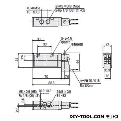CKD パイロット式4Fシリーズ 幅×奥行×高さ:88.5×21×44mm A4F010-06-AC100V