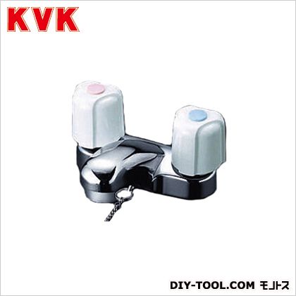 KVK 洗面用2ハンドル混合栓ゴム栓付 幅×奥行×高さ:102×98×134mm KM66G 1点