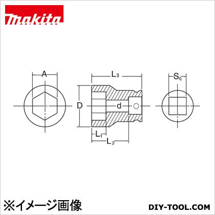 マキタ A-43290 差しひびき用六角ソケット21-150(いの一番･O輪っか付)21粍角運転12.7粍 21-150粍