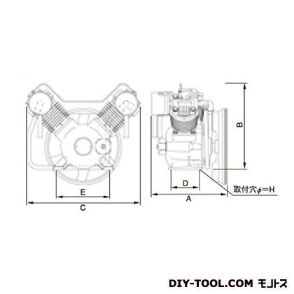 明治機械製作所 オイルフリー圧縮機本体 幅×奥行:547×329mm BFOP-22