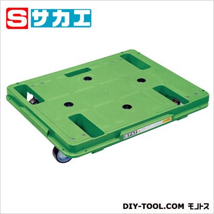 サカエ脂手押し車(スタッキング･繋ぎ合わせる遣りかた)4輪自在印字機緑であることSCR650U
