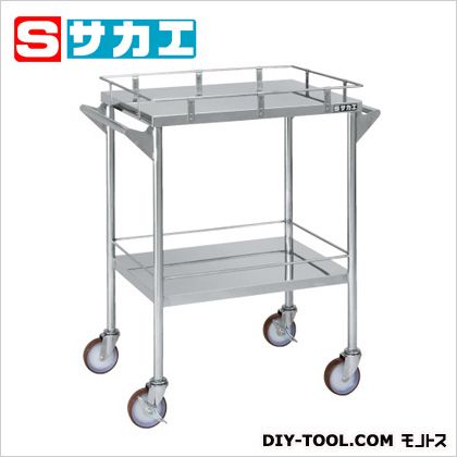 サカエステンレスCSワゴン(コボレ止め･両側取手付･SUS304)W600×D450×H865mmステンレスCSFD4SU