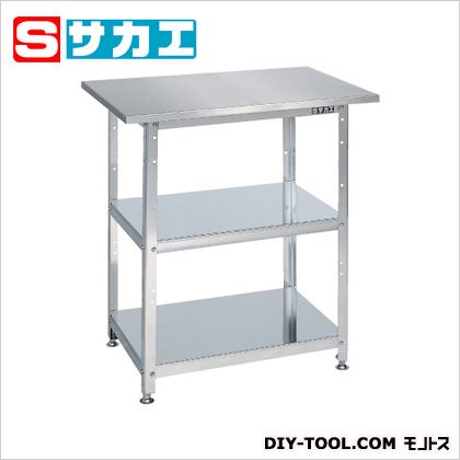 サカエステンレス一人用作業台(固定式・SUS430)ステンレスSU4075|DIY FACTORY ONLINE SHOP