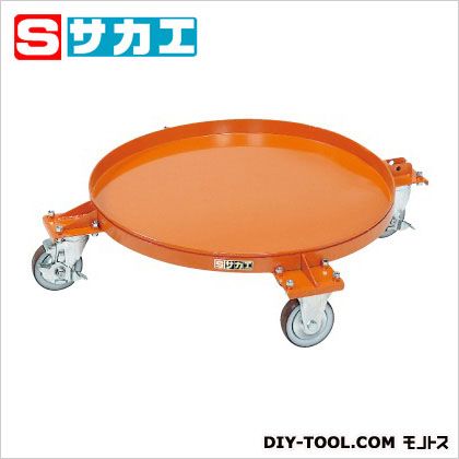 サカエ丸型膜鳴楽器手押し車(受皿付印字機)オレンジ色DR4S