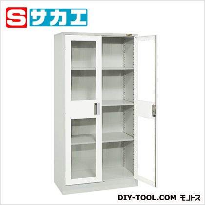 サカエ大型保管庫(アクリル扉 棚板3段)グレーKU81MGY|DIY FACTORY ONLINE SHOP