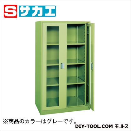 サカエ前扉横収納保管庫(アクリル扉タイプ)グレーKUK90A2AGY