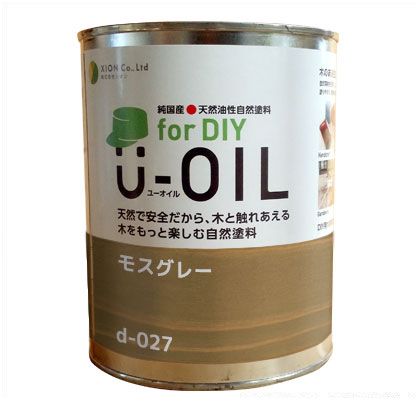 シオン U-OILforDIY天然油性国産塗料 3.8L モスグレー d-027-5 1|DIY FACTORY ONLINE SHOP