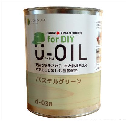 シオン U-OILforDIY天然油性国産塗料 3.8L パステルグリーン d-038-5 1