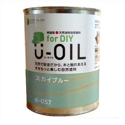 シオン U-OILforDIY天然油性国産塗料 3.8L スカイブルー d-057-5 1