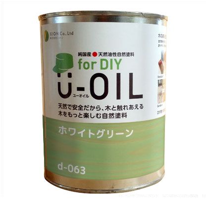 シオン U-OILforDIY天然油性国産塗料 2.5L ホワイトグリーン d-063-4 1