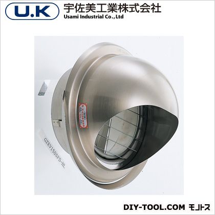 宇佐美工業 ステンレス製丸型フード 水切付ガラリ FDタイプ ヘアーライン UK-GZEV150SFD-HL 1